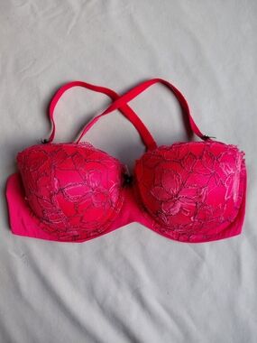 Victoria's Secret Hot Pink Lace Balconette Underwire Bra 36D